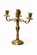 Vintage 5-Arm Solid Brass Candelabra – Classic Gold Table Centerpiece