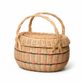 Khmer Picnic Heritage Basket – Handwoven Bamboo with Twin Handles