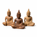 Hand-Carved Wooden Buddha Statue Collection – Natural Finish Meditation Figures